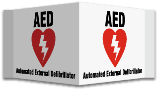 3-Way AED Sign