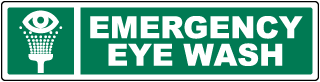 Emergency Eye Wash Label