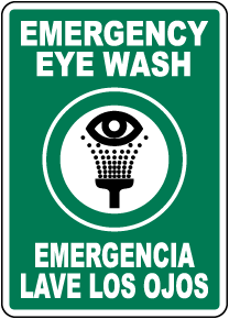 Bilingual Emergenct Eye Wash Sign