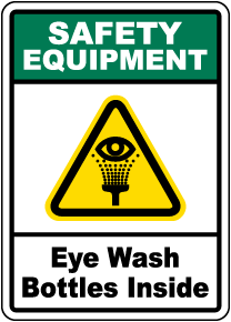 Eye Wash Bottles Inside Sign