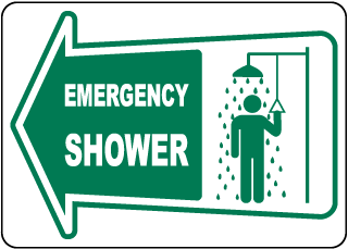 Directional Emergency Shower Signs