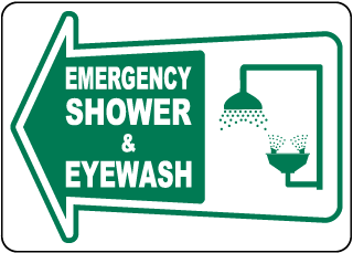 Directional Emergency Shower & Eye Wash Sign