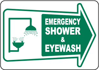 Directional Emergency Shower & Eye Wash Sign