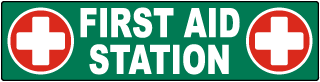 First Aid Station Floor Sign