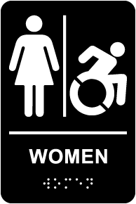 thumbnail image 2 of 2-Pack ADA Compliant Braille Bathroom Signs (9"x6") – Self-Adhesive Men/Women Restroom Signs For Office, Business 2 of 2