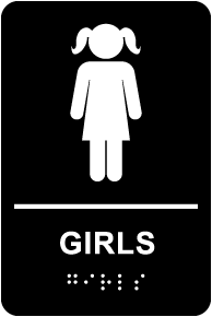 Girls Restroom Sign with Braille