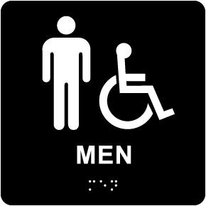 Men Accessible Restroom Sign with Braille