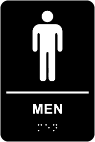 Men Restroom Sign with Braille