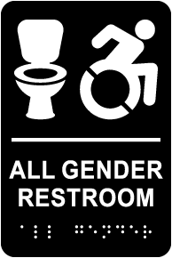 NY All Gender Accessible Restroom Sign with Braille