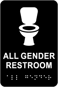 All Gender Restroom Sign with Braille