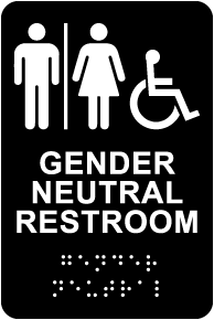 Gender Neutral Accessible Restroom Sign with Braille