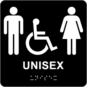 Unisex Accessible Restroom Sign with Braille