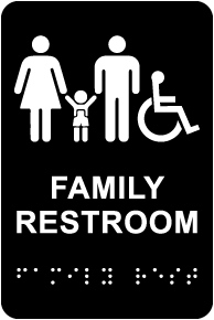 Family Accessible Restroom Sign with Braille