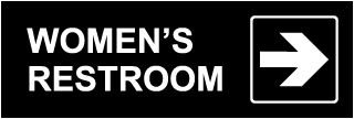 Directional Women Restroom Sign