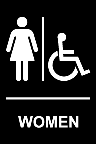 Women Accessible Restroom Sign