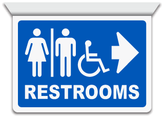 2-Way Top Unisex Accessible Restrooms Sign