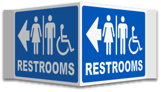 3-Way Unisex Accessible Restrooms Sign