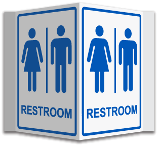 3-Way Unisex Restroom Sign