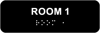 Room 1 Sign with Braille
