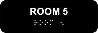 Room 5 Sign with Braille