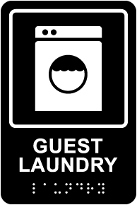 Guest Laundry Sign with Braille