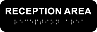 Reception Area Sign with Braille
