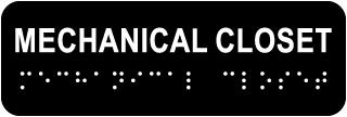 Mechanical Closet Sign with Braille