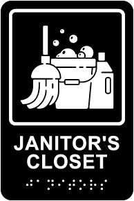 Janitor's Closet with Braille