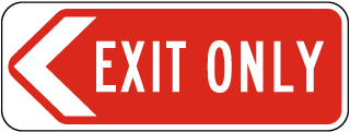 Left Directional Exit Only Sign