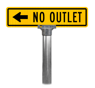 No Outlet With Left Sign
