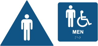 Men Accessible California Title 24 Restroom Sign with Braille Kit
