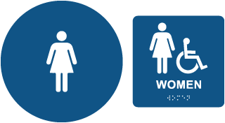 Women Accessible California Title 24 Restroom Sign with Braille Kit