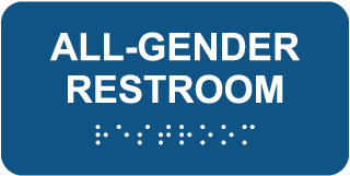 All Gender Restroom California Title 24 Sign with Braille 