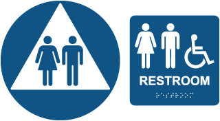 Unisex California Title 24 Restroom Sign with Braille Kit