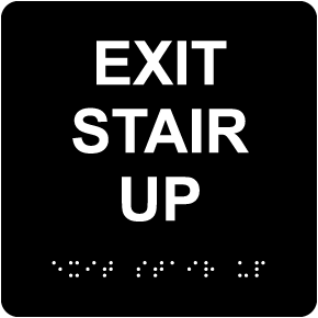 Exit Stair Up Sign with Braille