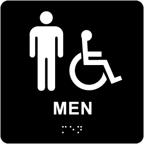 Men California Title 24 Wall Sign with Braille