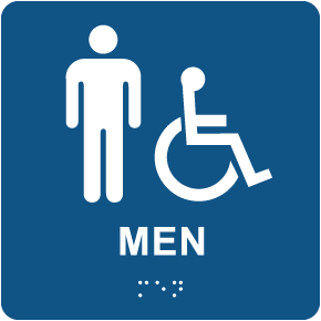 Men California Title 24 Wall Sign with Braille