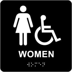 Women California Title 24 Wall Sign with Braille