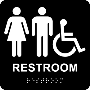 Unisex Restroom California Title 24 Wall Sign with Braille