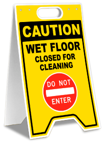 Caution Wet Floor Closed for Cleaning Floor Sign
