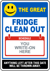 The Great Fridge Clean Out Write-On Sign