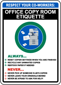 Office Copy Room Etiquette Symbol