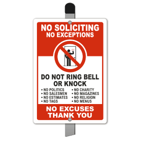 No Soliciting Yard Sign