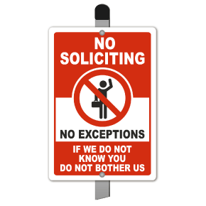 No Soliciting Do Not Bother Us Yard Sign