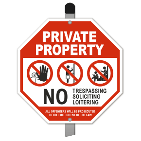 Private Property No Trespassing Yard Sign