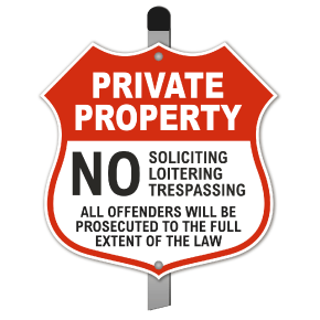 Private Property No Soliciting Yard Sign