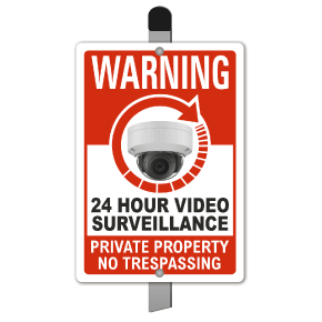 24 Hour Video Surveillance Yard Sign