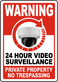 24 Hour Video Surveillance Label