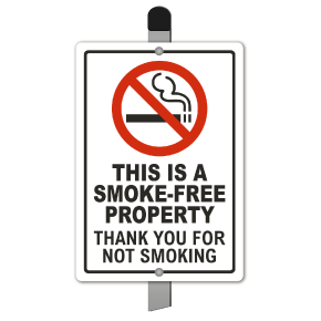 This is a Smoke-Free Property Yard Sign