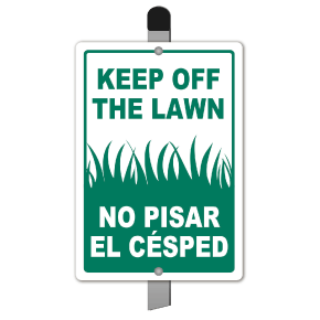 Bilingual Keep Off The Lawn Yard Sign